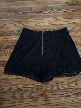 Kimchi Blue Black Lace High-Waist Shorts